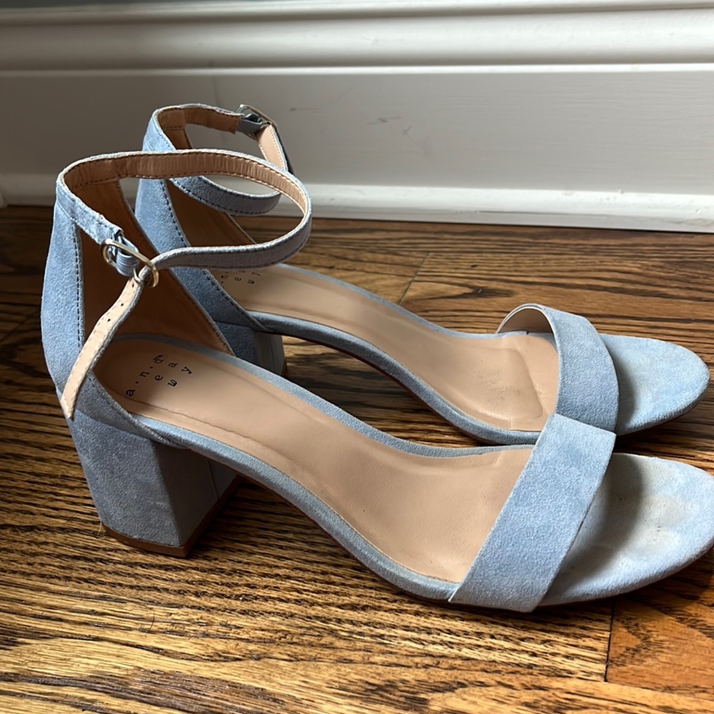 Light Blue Block Heels - size 8